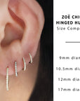 Zoe Chicco Gold Small Hinged Pave Diamond Hoop Earrings