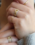 Zoe Chicco Gold Small Oval "Signet" Pinky Ring with Pave Diamonds