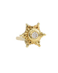 Renata Collection Gold "Star" Stud Earrings with Bezel-Set Diamond Center