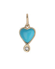 Gold Turquoise "Byrdie" Heart Pendant with Diamond Detail