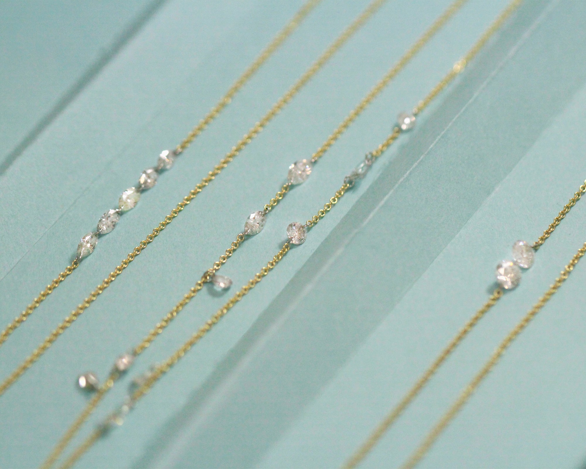 Gold Two Carat Free-Set Diamond Necklace