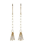 Debbie Fisher Gold Vermeil Paperclip Chain Earrings with Labradorite Fringe