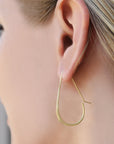 Rosanne Pugliese Gold Vintage Elongated Hoop Earrings