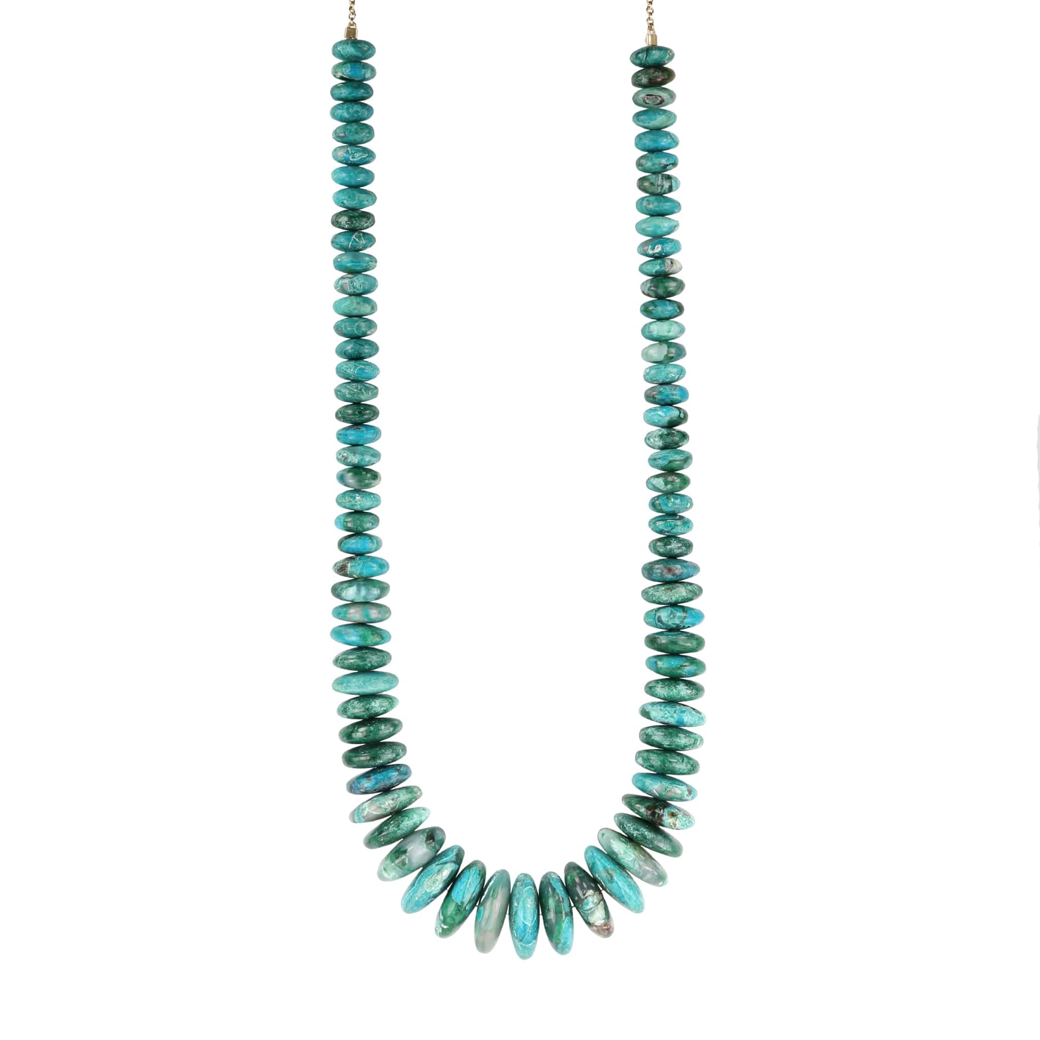 Jacquie Aiche Graduated Saucer Beaded Chrysocolla Necklace