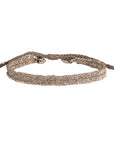 Grey Silk and Sterling Silver Chain Woven Bracelet - Peridot Fine Jewelry - Marie Laure Chamorel