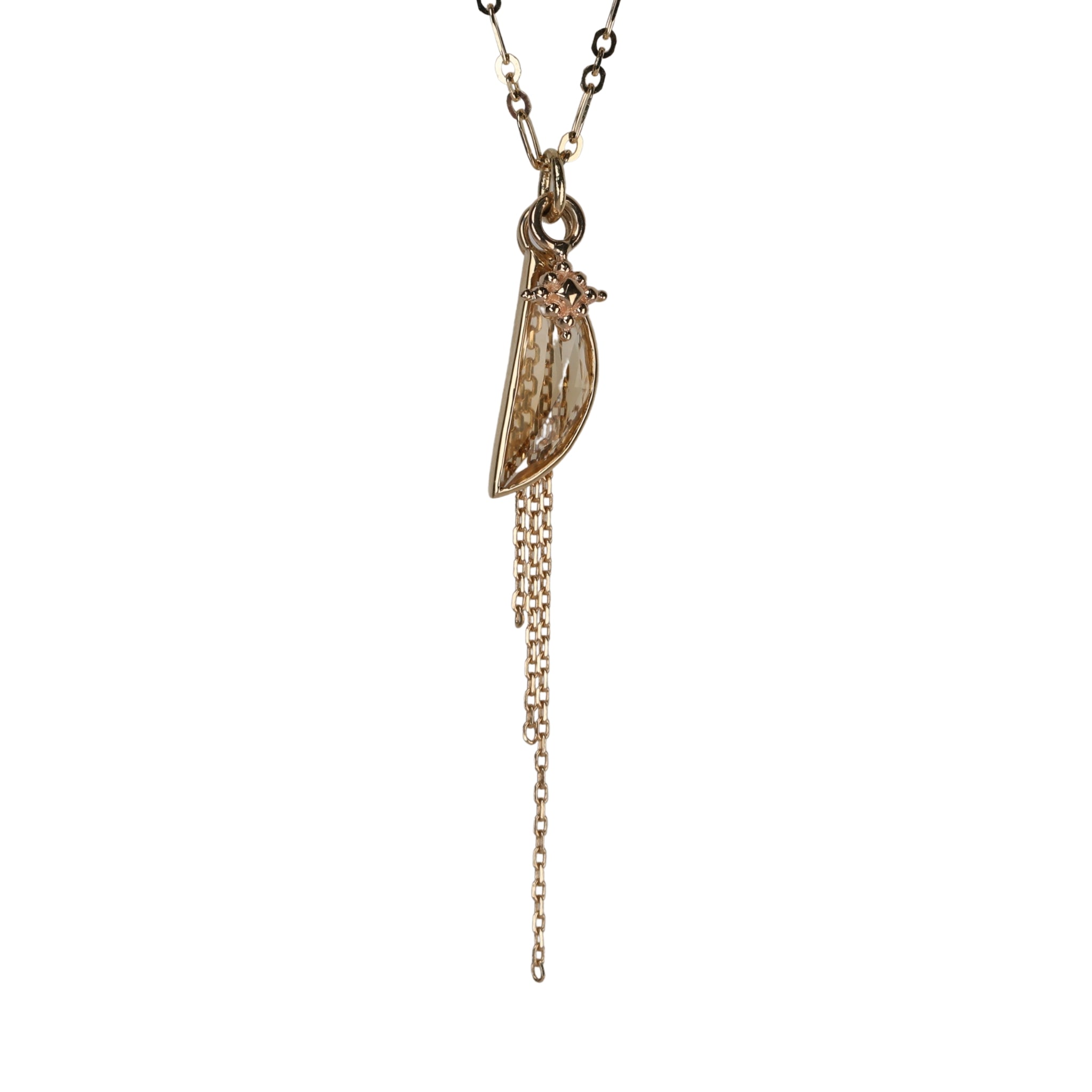 Half Moon Citrine, Chain Drop, and "Dala" Charm Necklace - Peridot Fine Jewelry - Metier by Tomfoolery
