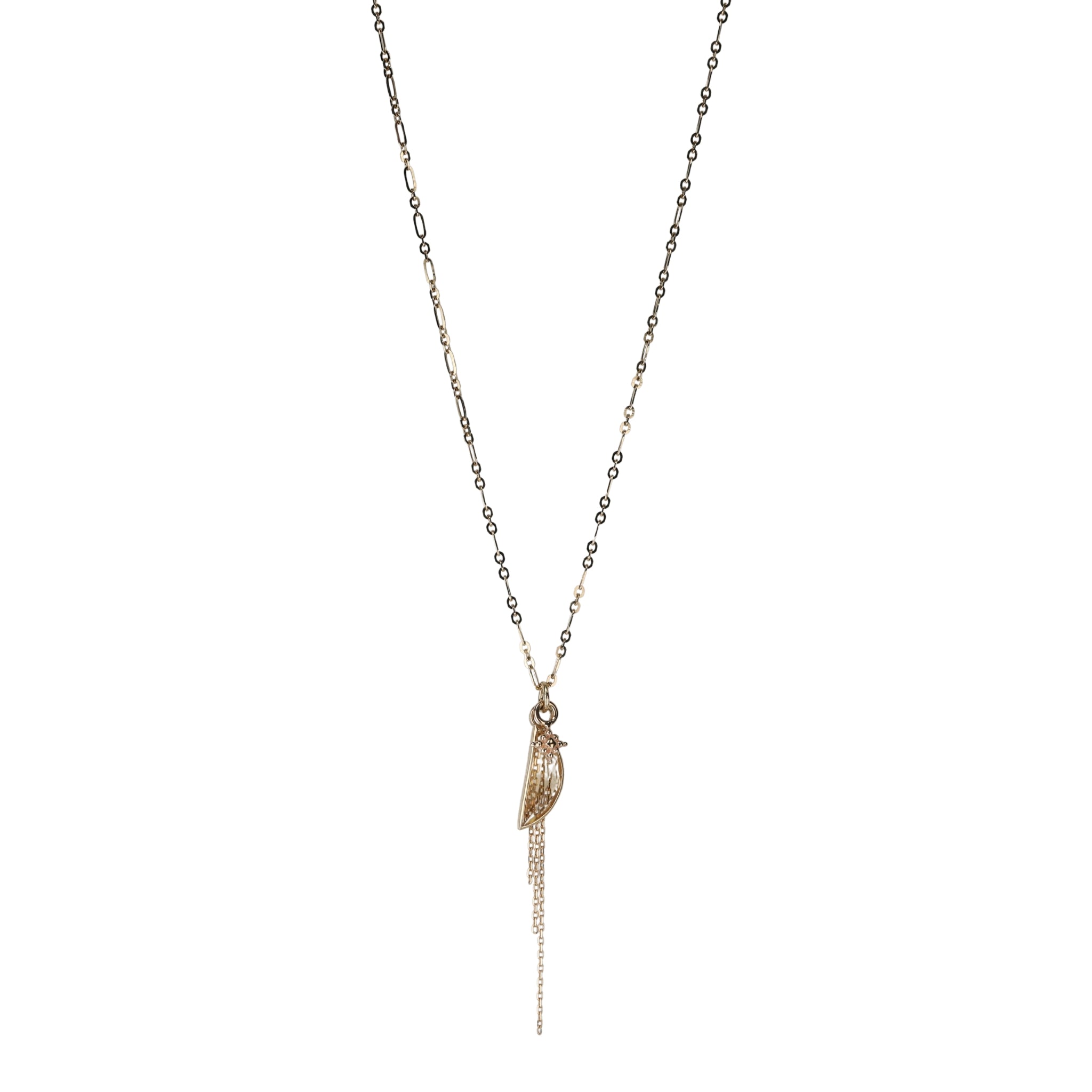 Half Moon Citrine, Chain Drop, and "Dala" Charm Necklace - Peridot Fine Jewelry - Metier by Tomfoolery