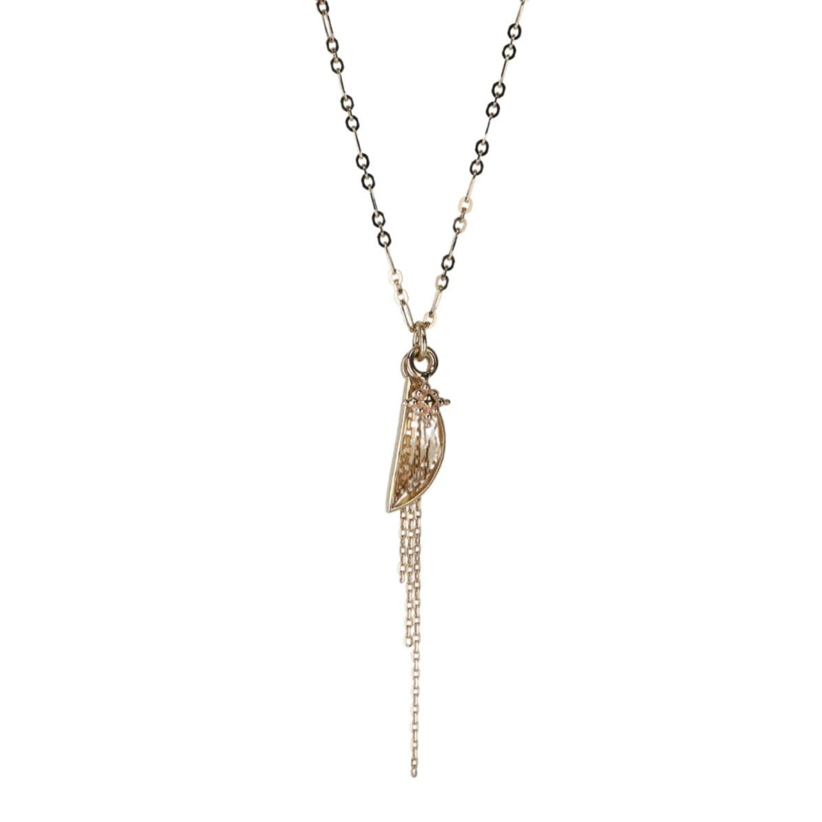 Half Moon Citrine, Chain Drop, and "Dala" Charm Necklace - Peridot Fine Jewelry - Metier by Tomfoolery
