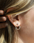 Hammered Circle Wrap Earrings with Blackened Prong-Set Diamonds - Peridot Fine Jewelry - TAP by Todd Pownell