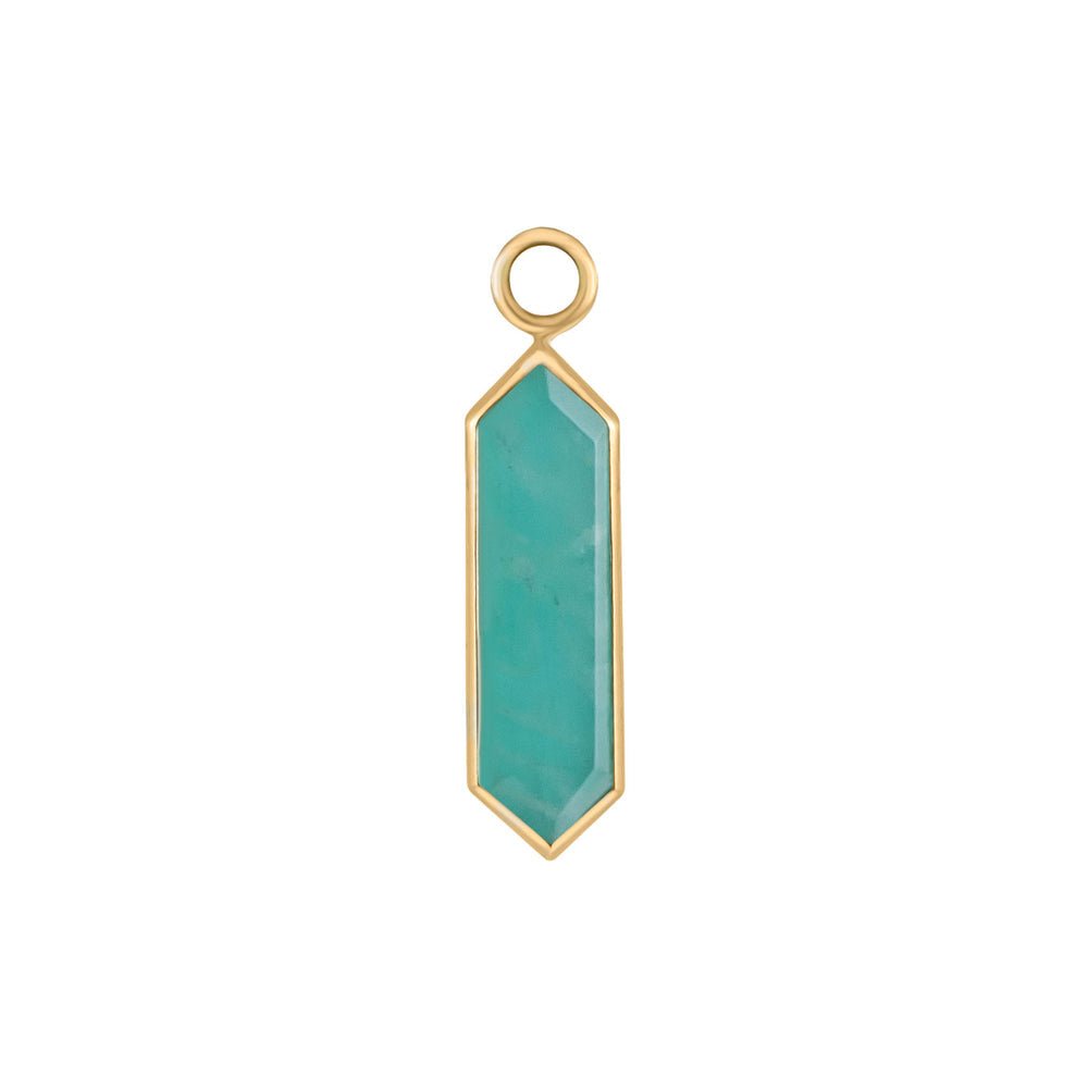 Hexagonal Turquoise Pendant Necklace with "Dala" Diamond Charm - Peridot Fine Jewelry - Metier by Tomfoolery