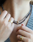 Iolite "Boulder" Beaded Necklace - Peridot Fine Jewelry - Anne Sportun
