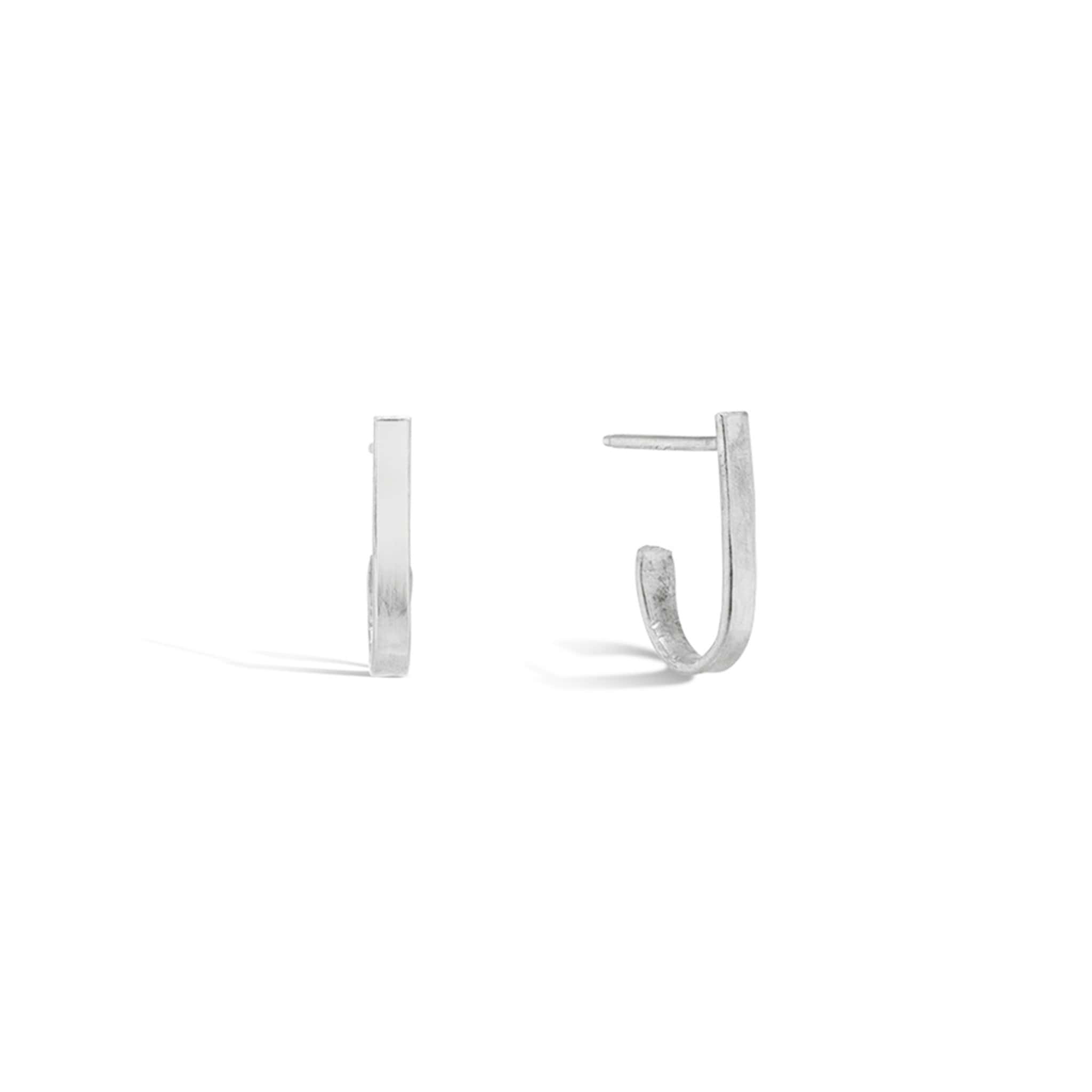 "Josie" Sterling Silver "J" Shaped Earrings - Peridot Fine Jewelry - Sarah Macfadden