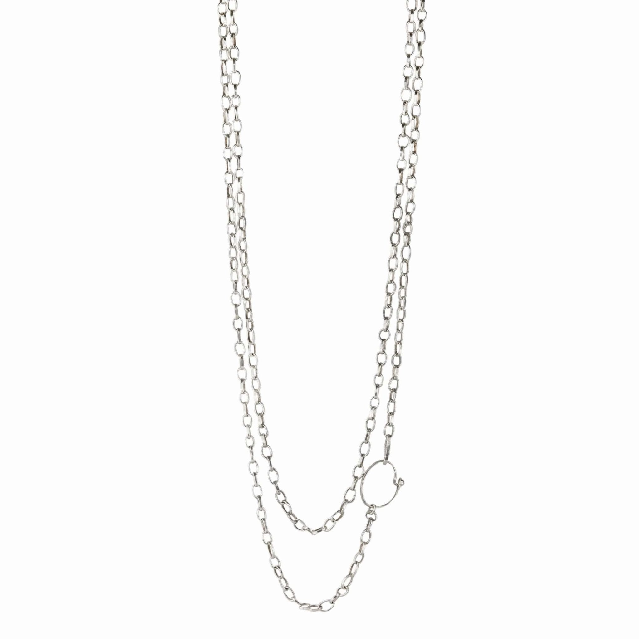 "Kali" Sterling Silver Small Oval Link Necklace - Peridot Fine Jewelry - Sarah Macfadden