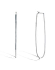"Kent" Sterling Silver Long Oval Profile Hammered Hoops - Peridot Fine Jewelry - Sarah Macfadden