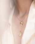 Zahava Large Textured Heart Pendant with Marquise Diamond Center