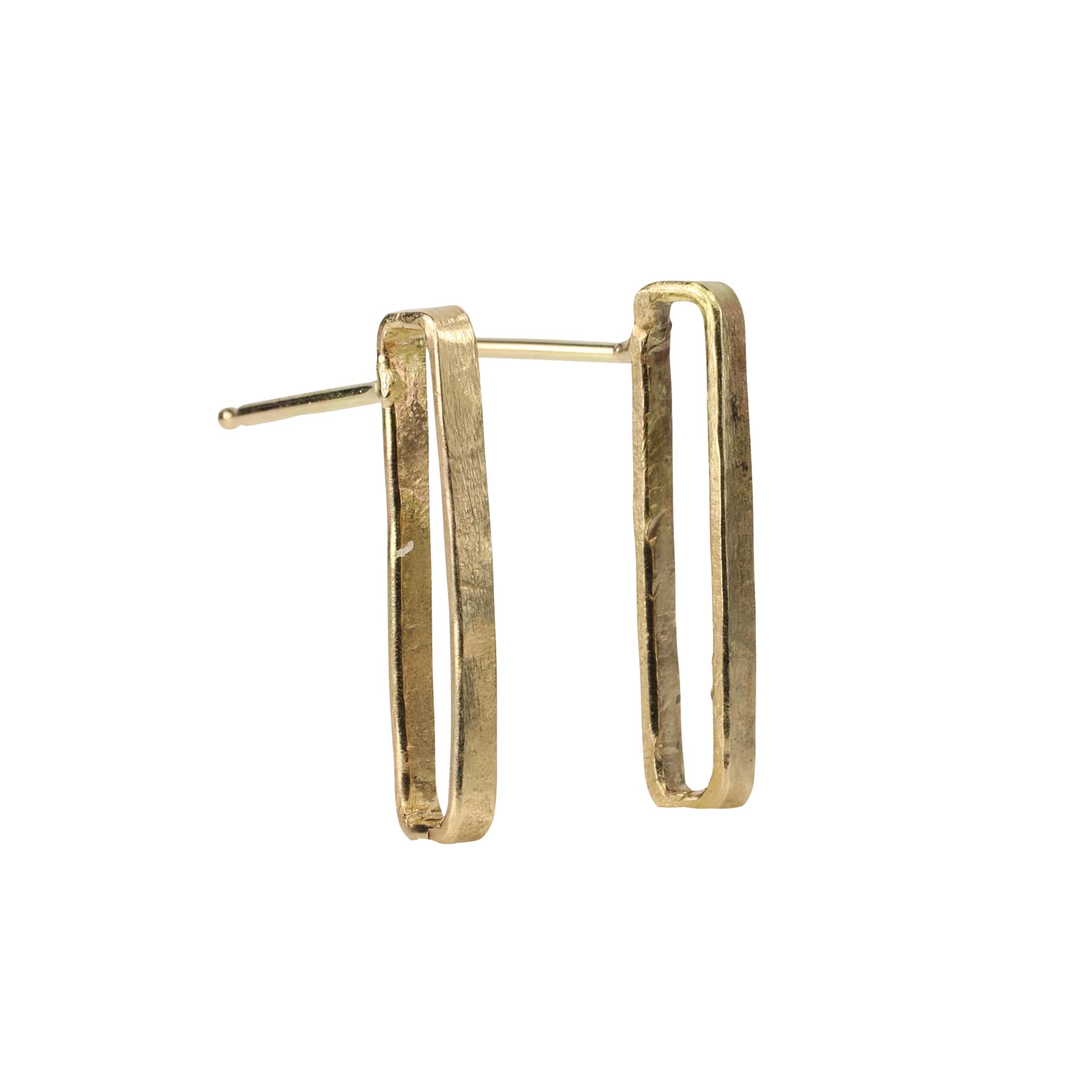 "Liza" Gold Rectangular Post Earrings - Peridot Fine Jewelry - Sarah Macfadden