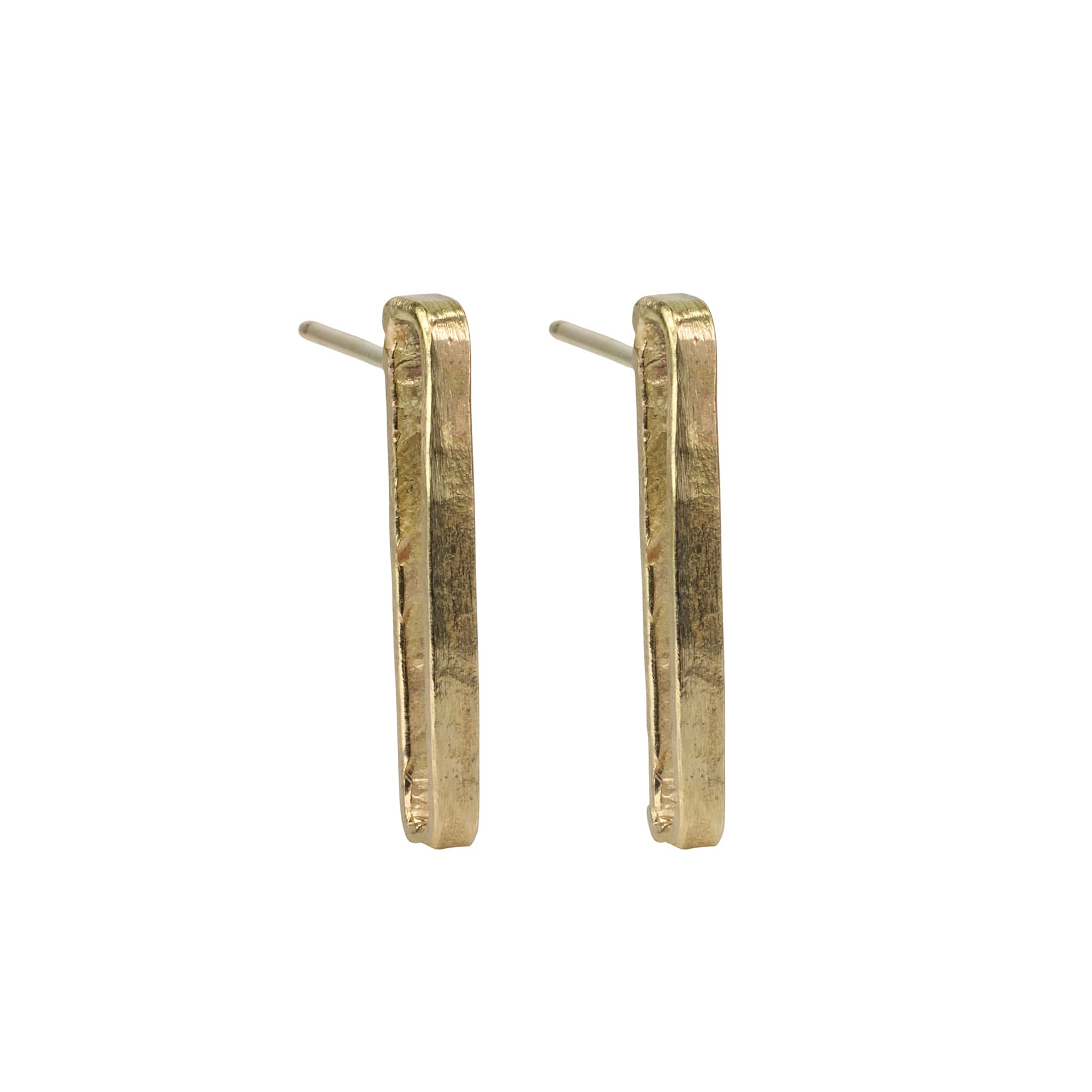 "Liza" Gold Rectangular Post Earrings - Peridot Fine Jewelry - Sarah Macfadden