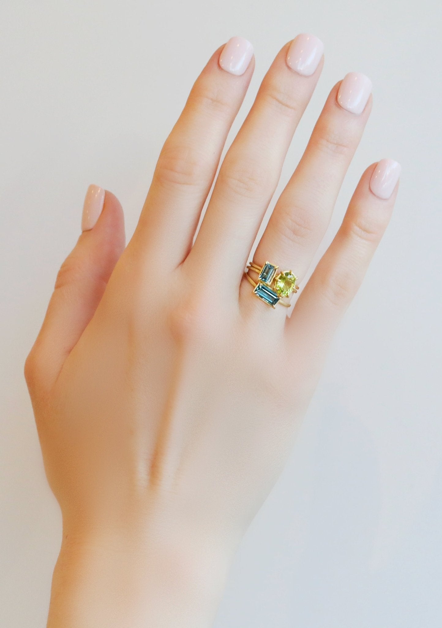Rosanne Pugliese London Blue Topaz Baguette "Mini Gem" Ring