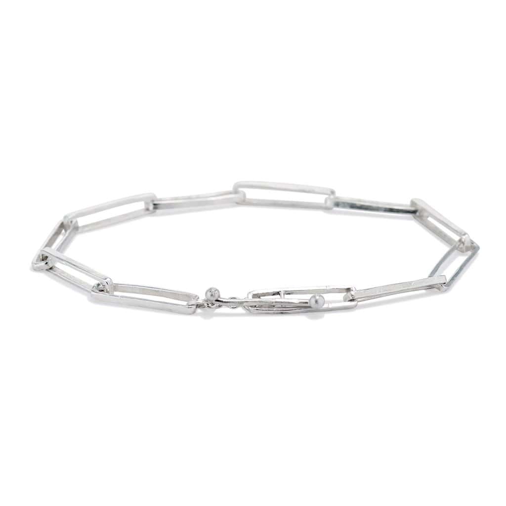 "Marybeth" Sterling Silver Rectangular Link Bracelet. Bracel... - Peridot Fine Jewelry - Sarah Macfadden