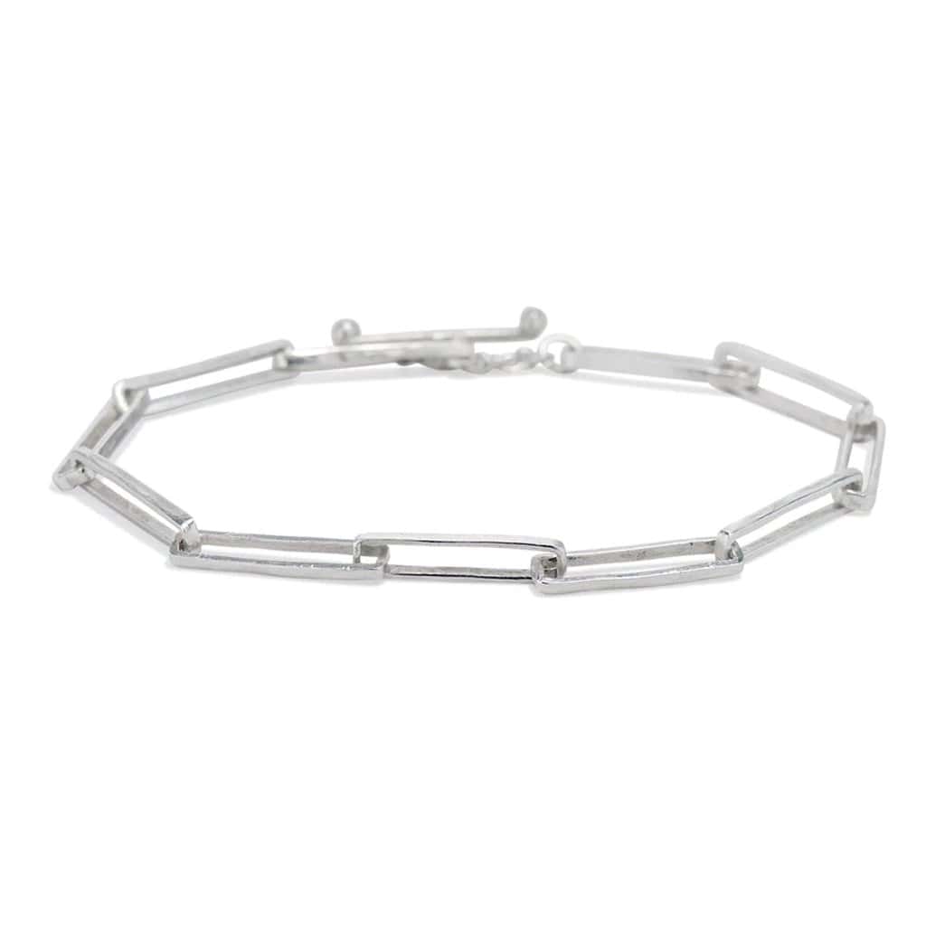 "Marybeth" Sterling Silver Rectangular Link Bracelet. Bracel... - Peridot Fine Jewelry - Sarah Macfadden