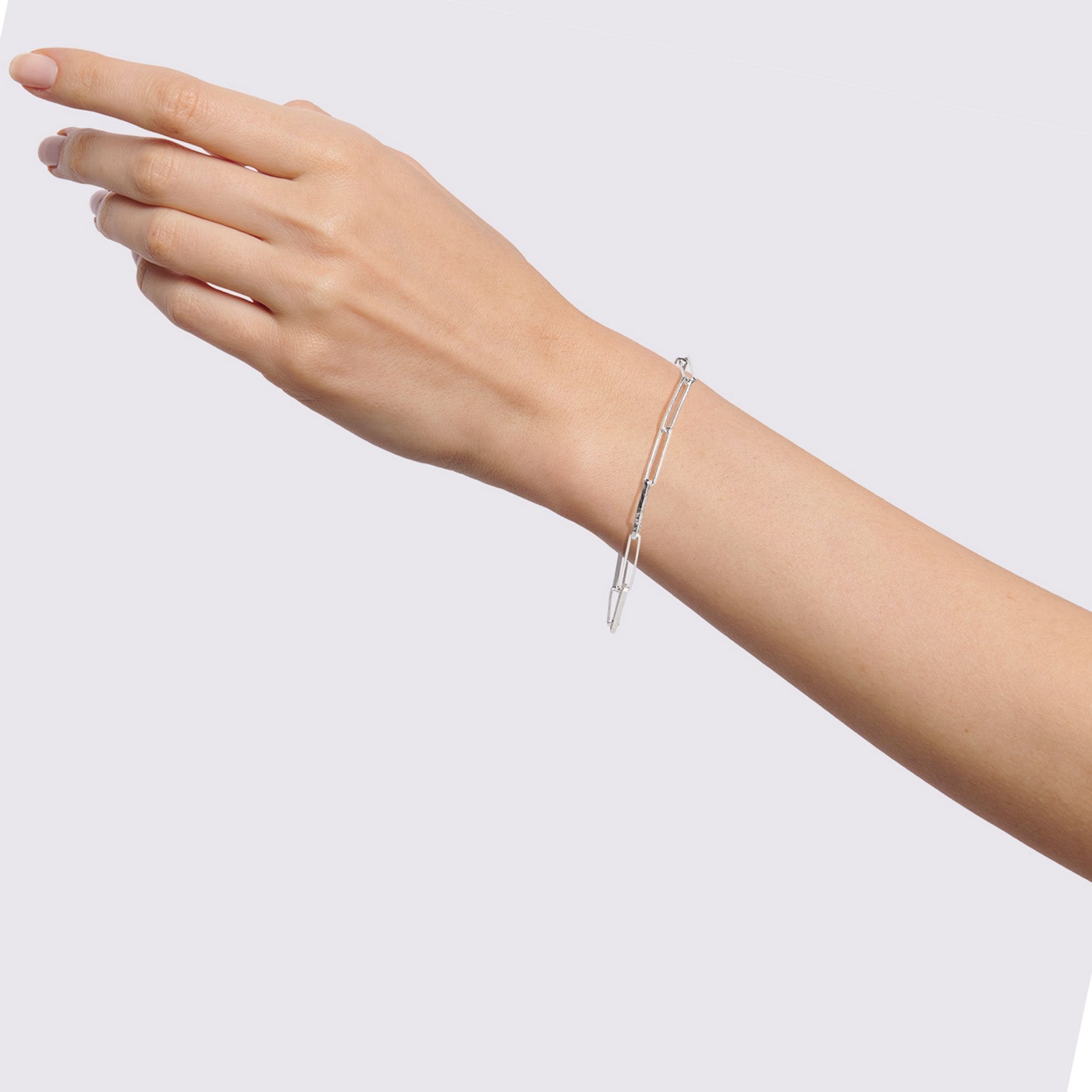 "Marybeth" Sterling Silver Rectangular Link Bracelet. Bracel... - Peridot Fine Jewelry - Sarah Macfadden