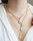 Medium "Date Palm" Pendant with Pave Diamond Border - Peridot Fine Jewelry - Zahava