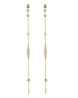 Celine Daoust Moonstone, Diamond, and "Sun Beam" Spike Chain Earrings