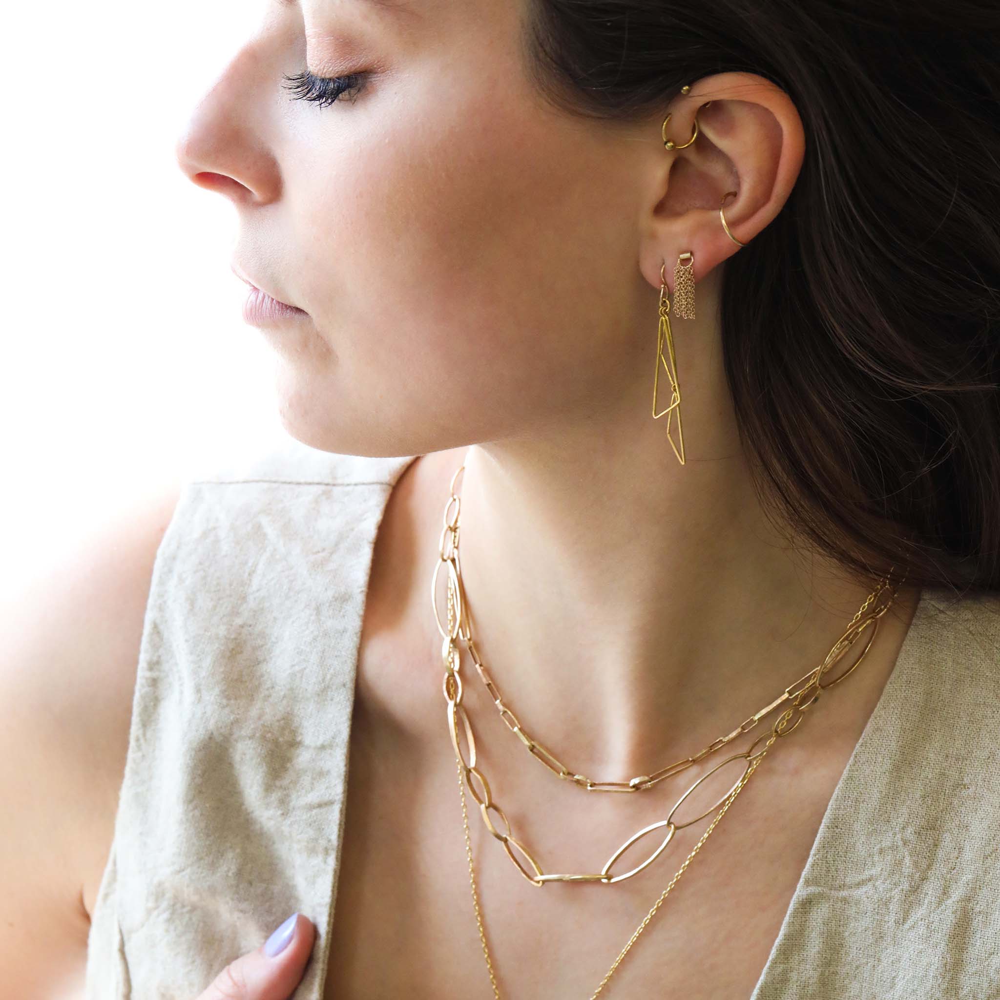 "Olivia" 14 Karat Yellow Gold Tassel Earrings - Peridot Fine Jewelry - Sarah Macfadden