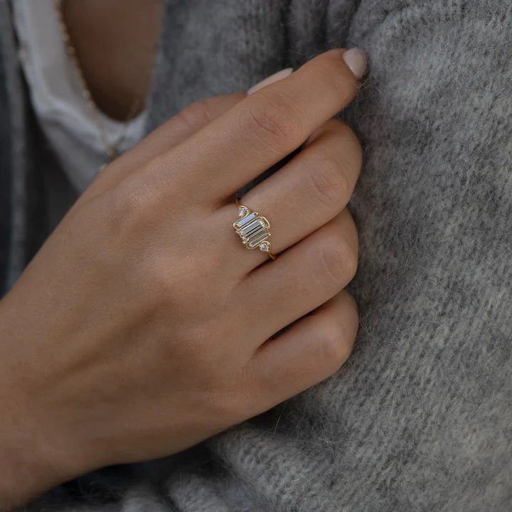 Triple baguette diamond ring Clearance