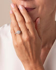"Original Halo" Mount with Pave Diamond Shoulders and Halo - Peridot Fine Jewelry - Anne Sportun