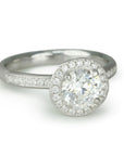 "Original Halo" Mount with Pave Diamond Shoulders and Halo - Peridot Fine Jewelry - Anne Sportun