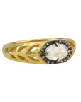 Cathy Waterman Oval Moghul Diamond & 22K Gold Hammered Cutout "Garland" Ring