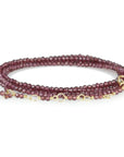 Pink Rhodolite Garnet Beaded Wrap Bracelet - Peridot Fine Jewelry - Anne Sportun