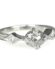 Cathy Waterman Platinum and Diamond "Antique" Prong-Set Ring