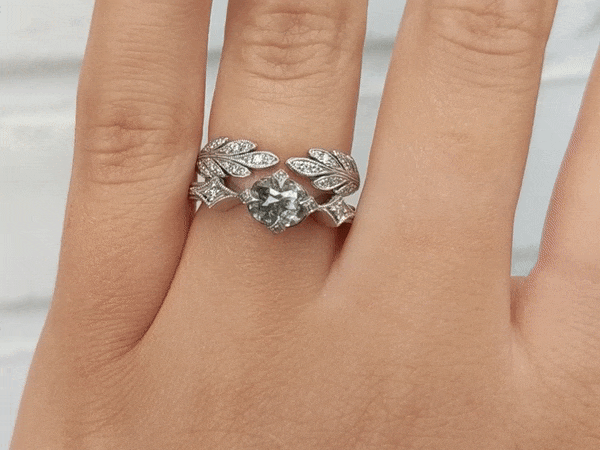 Cathy Waterman Platinum and Diamond "Antique" Prong-Set Ring