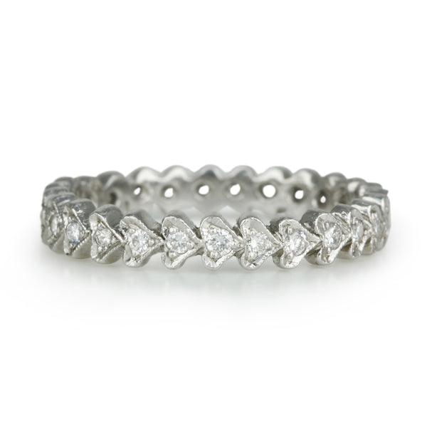 Cathy Waterman Platinum and Diamond "Continuous Heart" Ring