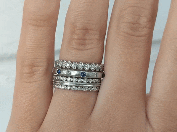 Cathy Waterman Platinum and Diamond "Continuous Heart" Ring