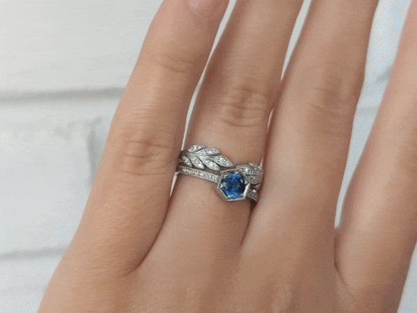 Cathy Waterman Platinum and Diamond "Open Leafside" Ring