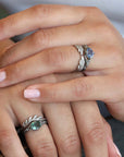 Cathy Waterman Platinum and Diamond "Open Leafside" Ring
