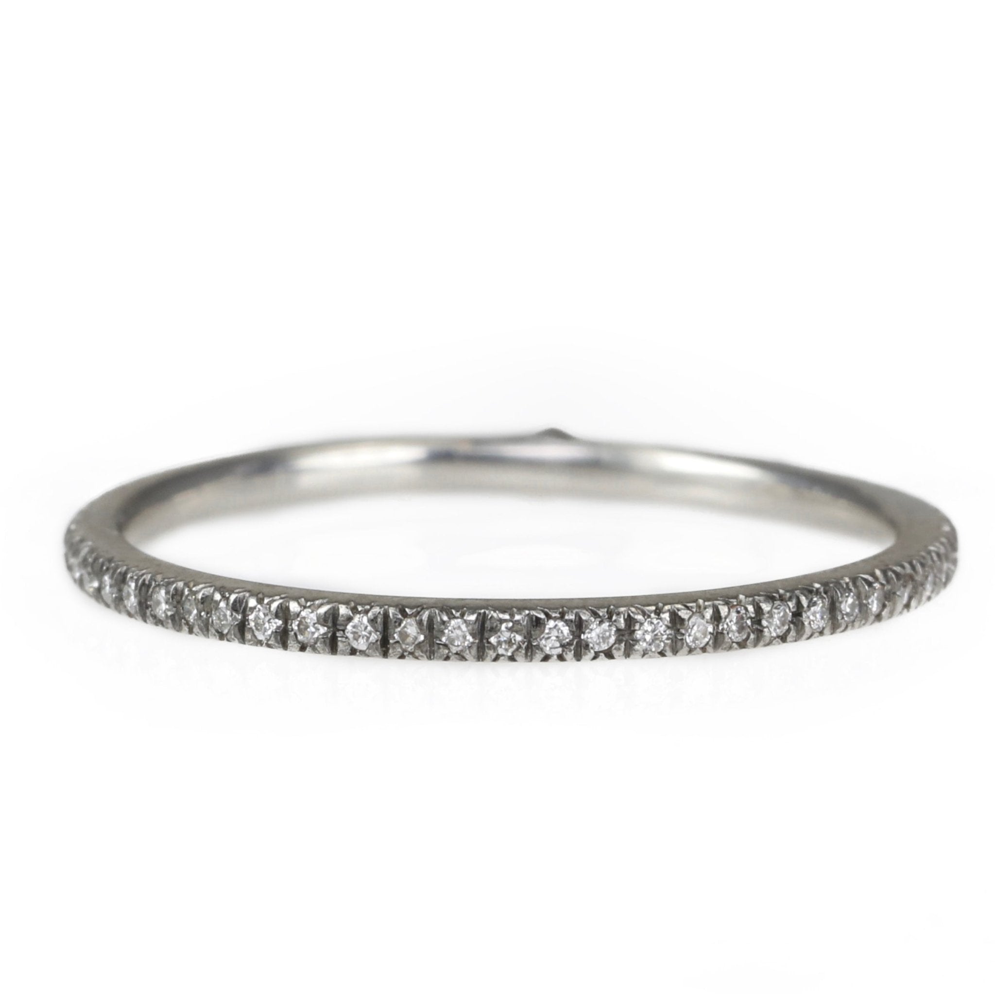 Cathy Waterman Platinum "Micro" Blackened Pave Diamond Band