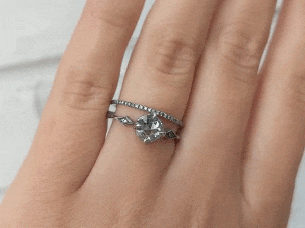 Cathy Waterman Platinum "Micro" Blackened Pave Diamond Band
