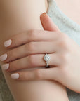 Mark Patterson Platinum Mount with Diamond Halo and Pear-Shaped Diamond Shoulders