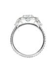 Mark Patterson Platinum Mount with Diamond Halo and Pear-Shaped Diamond Shoulders