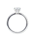 Platinum "Hidden Halo" Mount with Prong-Set Center Stone and Diamond Shoulders