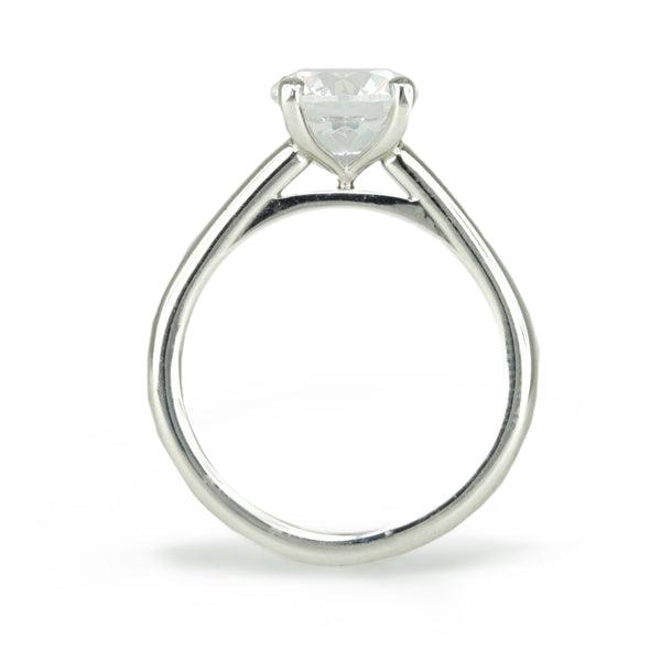 Platinum Ring with Prong-Set Round Center Stone