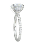 Mark Patterson Platinum Round Diamond Ring Mount with Pave Diamond Shoulders and Prongs