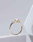18K Yellow Gold 18K White Gold Platinum 18K Rose Gold Round 3 Stone Engagement Ring