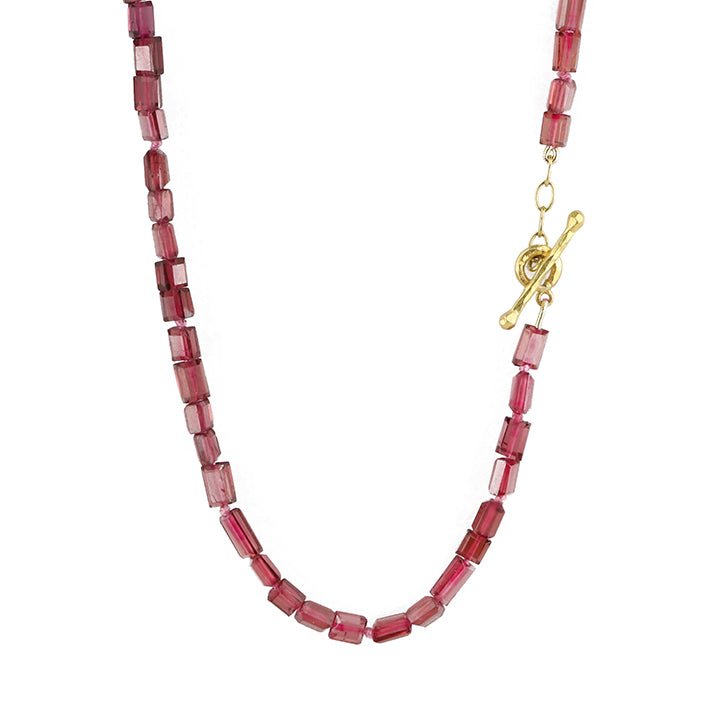 Cathy Waterman Rhodolite Garnet Tube Beaded Necklace
