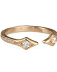 Cathy Waterman Rose Gold and Diamond "Double Arrow" Ring