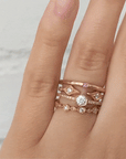 Cathy Waterman Rose Gold and Diamond "Double Arrow" Ring